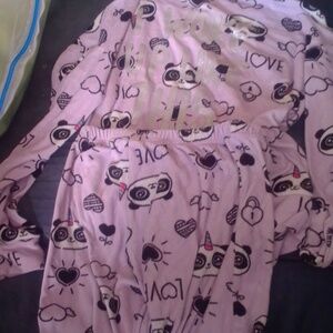 Purple pandas girl shirt and pants for pjs